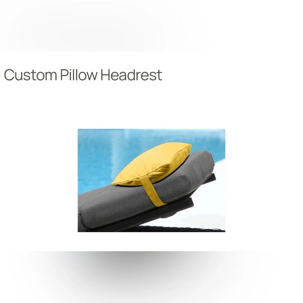 Cushion Source outdoor head/neck pillows - Sunbrella Violetta Baltic fabric (4)